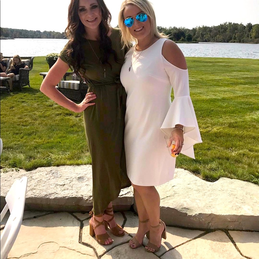 Green Open Front Dress